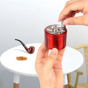 Herb Spice Tobacco Grinder 2.5-inch 4-Piece Zinc Alloy Hand Crank Crusher Kitchen Mill with Pollen Scraper