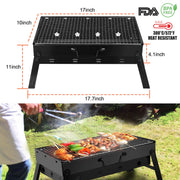Portable BBQ Grill Foldable Charcoal Grill Lightweight Smoker Grill for Camping Picnics Garden Grilling