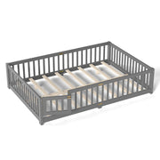 Montessori Floor Bed with Safety Guardrails and Lockable Door