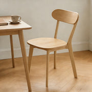 Solid Wood Dining Chair with Curved Backrest