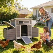 Wooden Chicken Coop for 3-6 Chickens with 6 Nesting Boxes