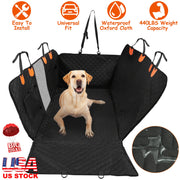 Dog Car Back Seat Cover With Zipper Mesh Window Storage Bags Waterproof 600D Oxford Cloth Car Seat Protector With Slide Flaps For Cars Trucks SUVs