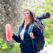 64Oz Glass Water Bottle Sports Water Bottle Motivational Water Bottle Water Intake Tracker Bottle with Straw Time Marker Silicone Sleeve Handle for Gy