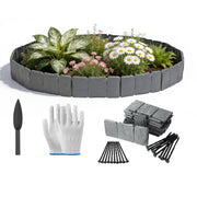 Plastic Landscape Edging 16FT Kit with Cobblestone Design