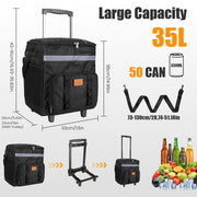 Rolling Cooler Bag with Wheels 35L Insulated Collapsible