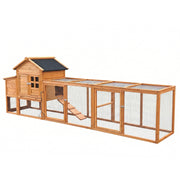 Chicken Coop with Run for 4-6 Chickens, Weatherproof Wood