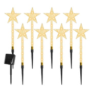 8-Pack Christmas Solar Stake Lights | 64LED Star Pathway Lights with 8 Modes, IP64 Waterproof