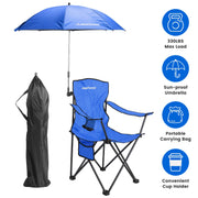 Camping Chair with Umbrella - Foldable Outdoor Chair 330lbs