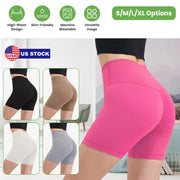 Women\'s High Waist Biker Shorts Tummy Control Pants Athletic Leggings Spandex Booty Shorts with 6.3In Inseam No Front Seam for Workout Yoga Running V