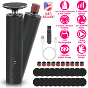 Electric Foot Callus Remover 2 in 1 Rechargeable Foot File Nail Grinder Dead Skin Pedicure Tool Machine with 2 Grinding Heads Total 30Pcs Replaceable
