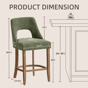 Counter Height Bar Stools Set of 2 with Cutout Back