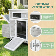 Wooden Chicken Coop for 3-6 Chickens with 6 Nesting Boxes