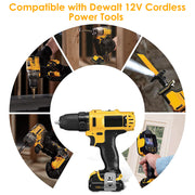 2 Packs 12V Li-ion Power Tool Battery Replacement Compatible with Dewalt DCB123 DCB127 DCB122 DCB124 DCB121 DCB120 DCB125