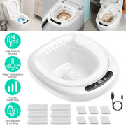 Electric Sitz Bath Tub Sits Bath Soak Pan Salts Bowl Postpartum Care Basin for Toilet Seat with Dual Nozzles 3-Level Water Flow Water Temperature Disp