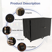 57.5" Foldable Sewing Machine Table with Storage & Casters