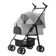 Foldable Pet Stroller with Removable Carrier for Dogs & Cats