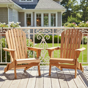 Folding Adirondack Chairs Set of 2 - Hemlock Wood Outdoor Seating