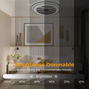 20.5in Ceiling Fan with Light RoundÊPendant Fan Lamp 30W LED Ceiling Fan with 3-Fan Speed Remote Control Timer APP Control