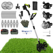21V Electric Weed Edger Cordless String Trimmer Grass Mower Eater Bush Cutter with 16800RPM 2x 3000mAh Batteries 3.6-4.6FT Length 90¡ Rotatable Angle