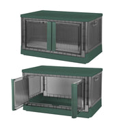 2Pcs 32L Foldable Storage Bins with Lid Collapsible Stackable Closet Organizer Containers with Front Door Lock 4Pcs Wheels