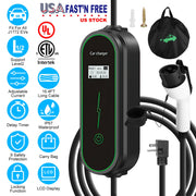 Level2 EV Charger Portable Electric Vehicle Charging Station with NEMA 6-20P PlugÊCarry Bag Fit For All J1772 EV and Hybrid Vehicles for Home and Outd