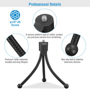 Tripod Stand For Camera Mini Projector Flexible Tripod Holder Heavy Duty Camera Tabletop Mount w/ Anti-slip Feet For Photograph Recording