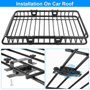63x39x6.3in Universal Roof Rack Cargo Carrier Car Top Luggage Holder Basket withÊHook Strap Elastic Net