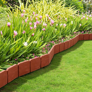 Plastic Garden Lawn Edging 20-Piece Cobblestone Effect