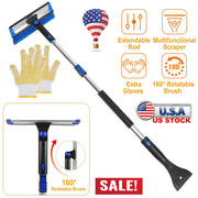 Extendable Ice Scraper with Snow Brush and Foam Grip