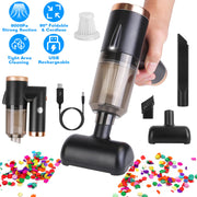 3 In 1 Cordless Handheld Vacuum Cleaner with Searchlight 120W 9000PA Portable Foldable Rechargeable Vacuum Car Home Duster with Brush Nozzle Long Nozz