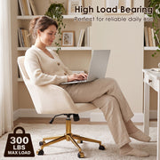 Ergonomic Office Chair with Memory Foam Cushion Corduroy Upholstered Desk Chair Adjustable Swivel Rolling Chair 300LBS M