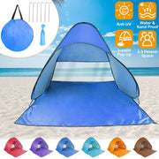 Pop Up Beach Tent Sun Shade Shelter Anti-UV Automatic Waterproof Tent Canopy for 2/3 Man with Net Window Storage Bag for Outdoor Beach Camping Fishing P