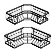 2Pcs Corner Shower Caddy Anti-Rust Soap Holder Hanging Hook No Drilling Adhesive Shower Organizer Corner Shelves Bathroom Kitchen