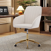 Ergonomic Office Chair with Memory Foam Cushion Corduroy Upholstered Desk Chair Adjustable Swivel Rolling Chair 300LBS M