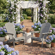 Folding Adirondack Chairs Set of 2 - Hemlock Wood Outdoor Seating
