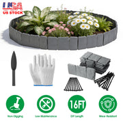 Plastic Landscape Edging 16FT Kit with Cobblestone Design