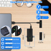 2 Pack 3 in 1 Wireless Clip On Microphone Omnidirectional Mic Noise Reduction Plug and Play 65.6FT Transmission Type-C IOS PC Video Record Interview V