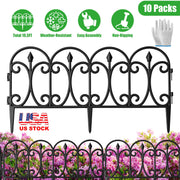 Garden Fence Panels 10-Pack with Rotatable Connectors