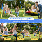 Outdoor Swing Set with Saucer & Belt Swings - 330lbs Capacity