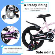 16-18 Inch Kids Bike with Training Wheels and Adjustable Seat