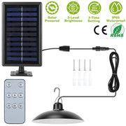 Solar Shed Lights Dimmable Timing Auto Off Sensor Hanging Lamp IP65 Waterproof Remote Control Pendant Light For Garden Patio Balcony with 9.84FT Wire