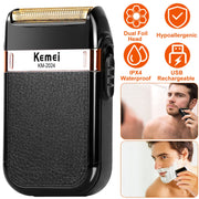 Men Electric Razor Shaver Rechargeable Cordless Beard Trimmer Dry Wet Grooming Kit Hair Clipper