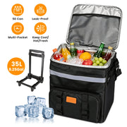 Rolling Cooler Bag with Wheels 35L Insulated Collapsible