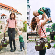 Baby Nappy Diaper Bags Mummy Diaper Duffel Shoulder Bags w/ Wipeable Diaper Changing Pad Transparent Bag Travel Tote Handbags For Overnights