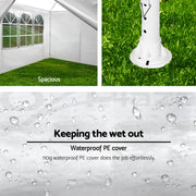 30′L × 10′W × 8.2′H Outdoor Waterproof Canopy Gazebo Patio Party Tent with 3 Window Sidewalls, 2 Zipper Walls for Weddin