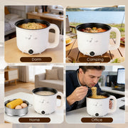 Electric Hot Pot with Steamer 1.8L Dual Power Ceramic Cooker