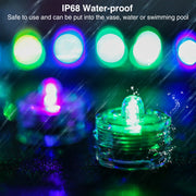 3Pcs Submersible LED Tea Lights Waterproof Candle Lights Battery Operated Decor Lamp