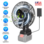 Portable Jobsite Fan 9" Compatible with Makita 21V Battery