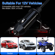 200W 12V Car Inverter DC12V to AC110V Vehicle Power Converter with 2 110V AC Outlets 1 Type-C 3 USB Ports Quick Charge Overheat Protection Voltage Dis