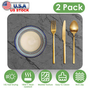2 Pack 11.81x15.75in Stone Dish Drying Mat Silicone Diatomaceous Earth Shower Mat Marble Dish Drying Pad Fast Drying In 30S 1832℉Heat Resistant Non-sl